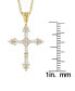 Фото #2 товара Macy's cubic Zirconia Cross Pendant 18" Necklace in Silver Plate or Gold Plate