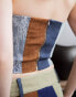 Labelrail x Lara Adkins patchwork corduroy bandeau top co-ord in multi