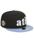 Фото #1 товара Men's Black, Light Blue Atlanta Hawks 2023/24 City Edition 59FIFTY Fitted Hat