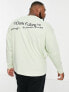 ASOS Dark Future oversized long sleeve t-shirt with logo print in mint green