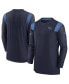 ფოტო #1 პროდუქტის Men's Navy Tennessee Titans Sideline Tonal Logo Performance Player Long Sleeve T-shirt