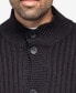 ფოტო #5 პროდუქტის Men's Button Up Stand Collar Ribbed Knit Cardigan Sweater