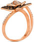 ფოტო #2 პროდუქტის Chocolate Diamond & Nude Diamond Double Butterfly Statement Ring (7/8 ct. t.w.) in 14k Rose Gold