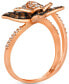 Фото #2 товара Chocolate Diamond & Nude Diamond Double Butterfly Statement Ring (7/8 ct. t.w.) in 14k Rose Gold