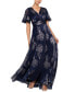 Фото #1 товара Women's Crinkled Flutter-Sleeve Gown
