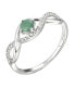 Charming silver ring with emerald Precious Stone SR00716P