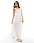 Фото #1 товара Esmee Exclusive shirred waist maxi summer dress in white