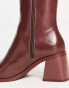 Фото #4 товара Monki heeled ankle boot in chocolate