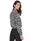 Фото #2 товара Women's Geo-Print Faux-Wrap Top