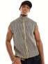 Weekday Marwin zip through knitted vest in washed brown