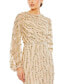 Фото #2 товара Women's Embellished High Neck Puff Sleeve Trumpet Gown