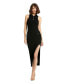 ფოტო #1 პროდუქტის Women's Rib Knit Collared Sleeveless Fitted Maxi Dress