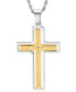 ფოტო #3 პროდუქტის Men's Stainless Steel "Our Father" English Prayer Spinner Cross 24" Pendant Necklace