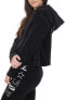 Фото #2 товара Juicy Couture 267114 Women's Black Velour Pullover Cropped Sweatshirt Size M