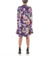 Фото #2 товара Women's Floral Long Sleeve Knee Length Dress