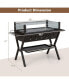 Фото #3 товара Stainless Steel Barbecue Charcoal Grills with Seasoning Racks & Storage Shelf