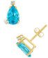 ფოტო #2 პროდუქტის Blue Topaz (2-3/4 ct. t.w.) and Diamond Accent Stud Earrings in 14K Yellow Gold or 14K White Gold