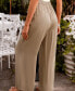 ფოტო #3 პროდუქტის Women's Neutral High-Rise Wide Leg Pants