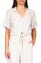 Sanctuary Womens Striped Collared Button-Down Top Blouse Multi Stripes Size XL