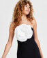 ფოტო #8 პროდუქტის Juniors' Strapless Sequin-Rosette Bodycon Dress