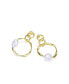 ფოტო #2 პროდუქტის Elegant Sterling Silver 14K Gold Plating and Genuine Freshwater Pearl Round Dangling Earrings