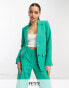 Фото #2 товара Vila Petite tailored blazer co-ord in green