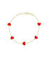 ფოტო #1 პროდუქტის Coral Heart Station Bracelet 14K Gold