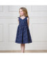 Фото #3 товара Little Girls Sleeveless Bow Shoulder Swing Dress in Linen