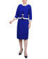 Фото #1 товара Women's Elbow Sleeve Colorblocked Dress, 2 Piece Set