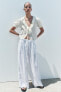 Фото #1 товара Блуза в романтическом стиле из смесового льна — zw collection ZARA