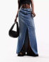 Фото #6 товара ASOS DESIGN lightweight denim maxi skirt with split front in blue