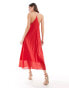 Фото #4 товара & Other Stories halter neck midaxi dress with cutaway back in red