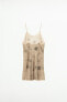 Фото #4 товара Платье из крепа с вышивкой и бусинами ZARA