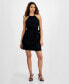 Фото #1 товара Women's High-Neck Linen Blend Sleeveless Mini Dress, Created for Macy's