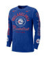 Фото #3 товара Men's Royal Distressed Philadelphia 76ers Courtside Retro Elevated Long Sleeve T-shirt