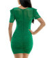 Фото #2 товара Juniors' Draped-Sleeve Ruched Bodycon Dress