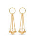ფოტო #1 პროდუქტის Ladies 18K Micron Gold Plated Stainless Steel Circle Drop Earrings