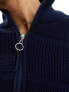 Фото #5 товара Fashionkilla bubble knitted zip through jumper in navy