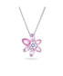 ფოტო #1 პროდუქტის Crystal Mixed Cuts Flower Gema Pendant Necklace
