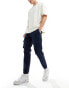 ONLY & SONS tapered fit cargo trousers with cuffed bottom in navy