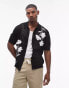 Topman revere button through knit with white applique in black Черный, S - Chest 38 - фото #1