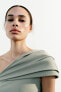 Фото #4 товара Платье асимметричного кроя с открытым плечом ZARA