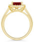 Фото #3 товара Garnet (2-3/4 ct. t.w.) and Diamond (1/4 ct. t.w.) Halo Ring in 14K Yellow Gold