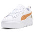 Puma Mayze Leather Lace Up Womens White Sneakers Casual Shoes 38198337