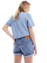 Фото #5 товара Levi's 501 rolled denim shorts in blue wash