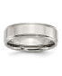 Фото #1 товара Stainless Steel Polished 7mm Ridged Edge Band Ring