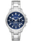 Men's Greyson Chronograph Silver-Tone Stainless Steel Watch 43mm