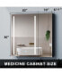 Фото #8 товара Зеркало с подсветкой Simplie Fun 30x30 дюймовая кабинетка для медицинских препаратов с двойными дверцами для установки на поверхность