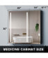 30x30 Inch LED Bathroom Medicine Cabinet Surface Mount Double Door Lighted Medicine Cabinet