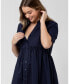 ფოტო #2 პროდუქტის Maternity Paige Poplin Button Down Nursing Dress Navy